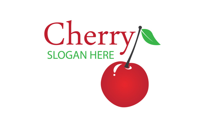 Vettore dell'icona del logo dei frutti di ciliegio v17