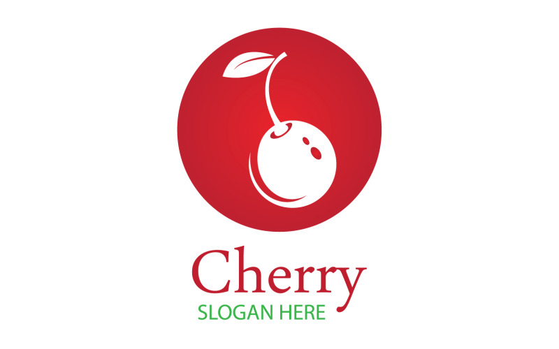Vettore dell'icona del logo dei frutti di ciliegio v22