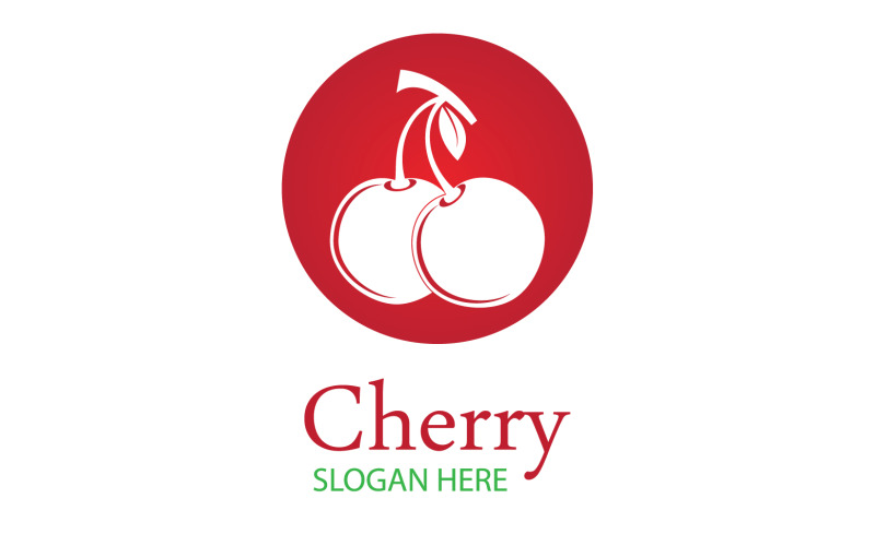 Vettore dell'icona del logo dei frutti di ciliegio v29