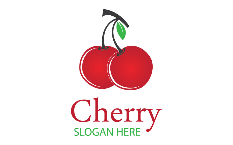 Vettore dell'icona del logo dei frutti di ciliegio v2