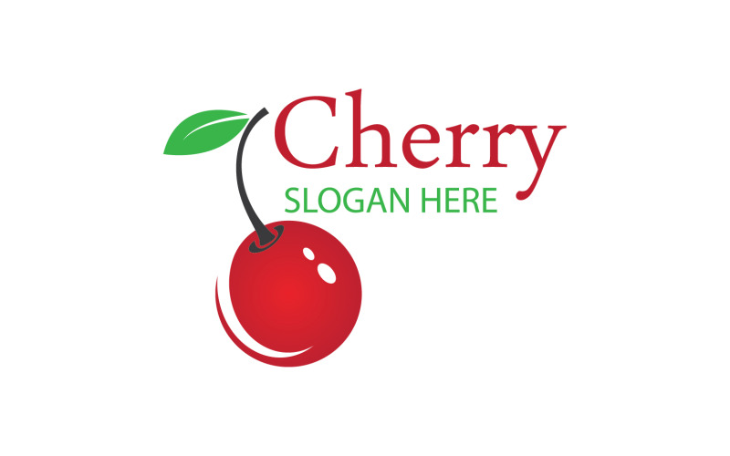 Vettore dell'icona del logo dei frutti di ciliegio v8