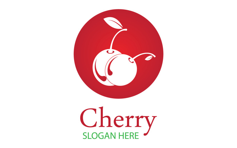 Chery fruits logotyp ikon vektor v33