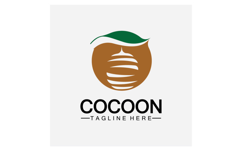 Cocon papillon logo icône vecteur v38
