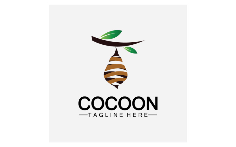 Cocoon butterfly logo ikon vektor v13