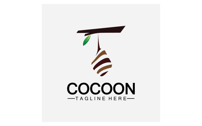 Cocoon butterfly logo ikon vektor v16