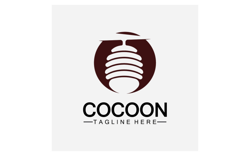 Cocoon butterfly logo ikon vektor v29