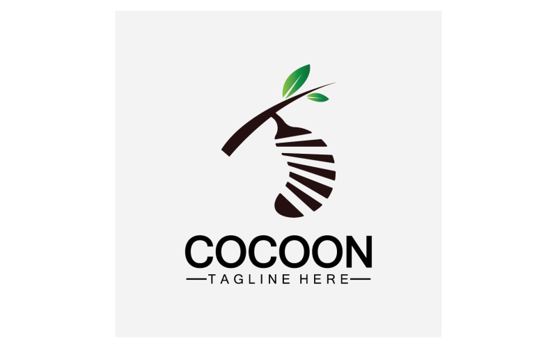 Cocoon fjäril logotyp ikon vektor v18