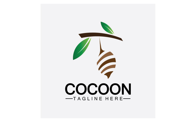 Cocoon fjäril logotyp ikon vektor v21