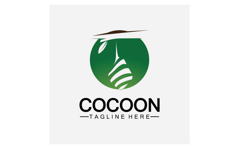 Cocoon fjäril logotyp ikon vektor v25