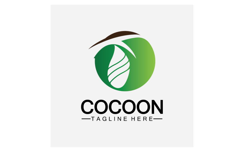 Cocoon fjäril logotyp ikon vektor v32