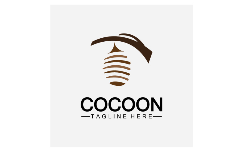 Cocoon fjäril logotyp ikon vektor v7