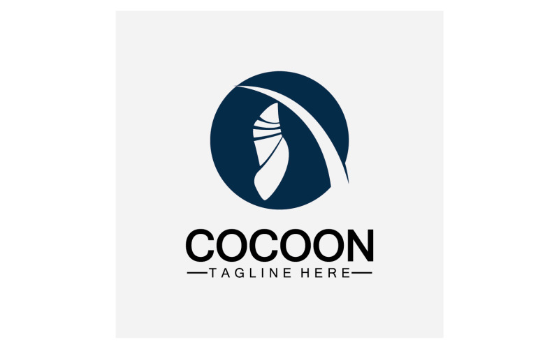 Cocoon pillangó logó ikon vektor v31