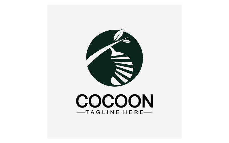 Cocoon pillangó logó ikon vektor v33