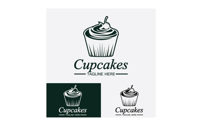 Cupcake cibo icona logo vettoriale v31