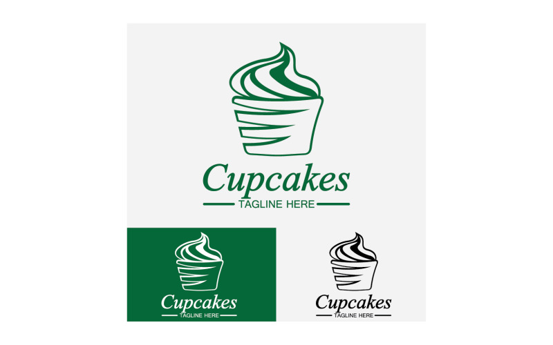 Cupcake food logo icon vector v44