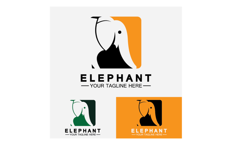 Elefánt állatok logó vektor v14