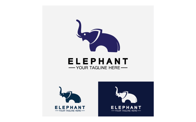 Elefánt állatok logó vektor v17