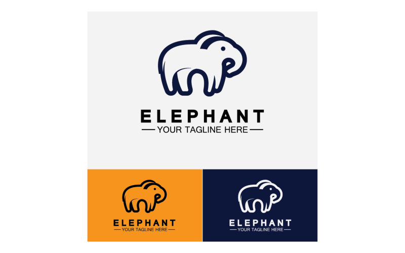 Elefánt állatok logó vektor v37