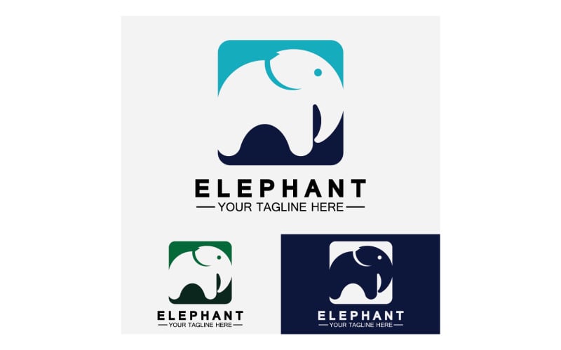 Elefánt állatok logó vektor v9