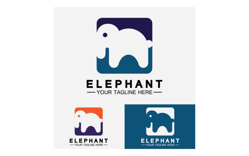 Elefantdjur logotyp vektor v12