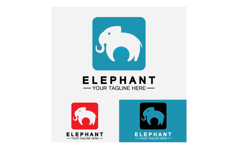 Elefantdjur logotyp vektor v13