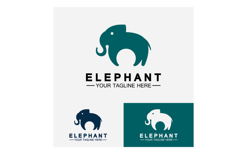 Elefantdjur logotyp vektor v18