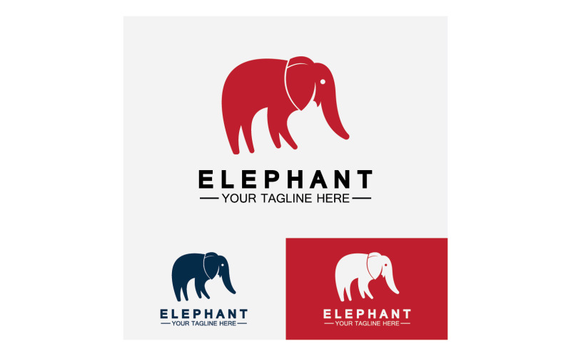 Elefantdjur logotyp vektor v19
