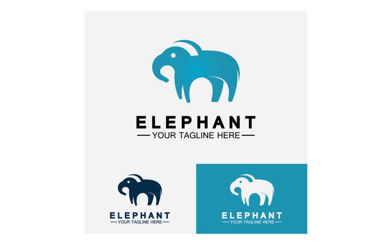 Elefantdjur logotyp vektor v21