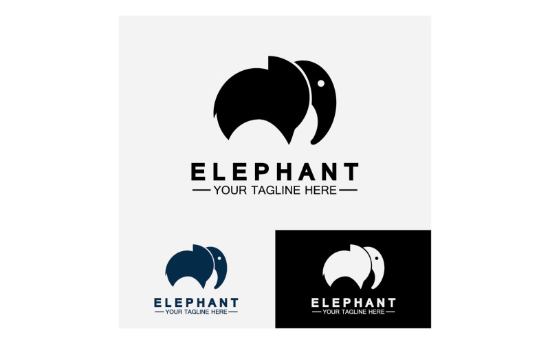 Elefantdjur logotyp vektor v24