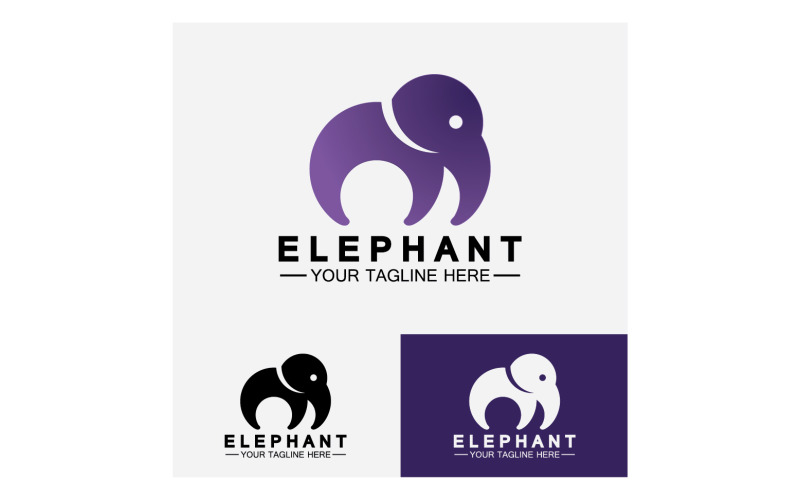 Elefantdjur logotyp vektor v25