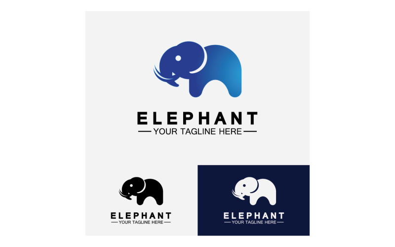 Elefantdjur logotyp vektor v26