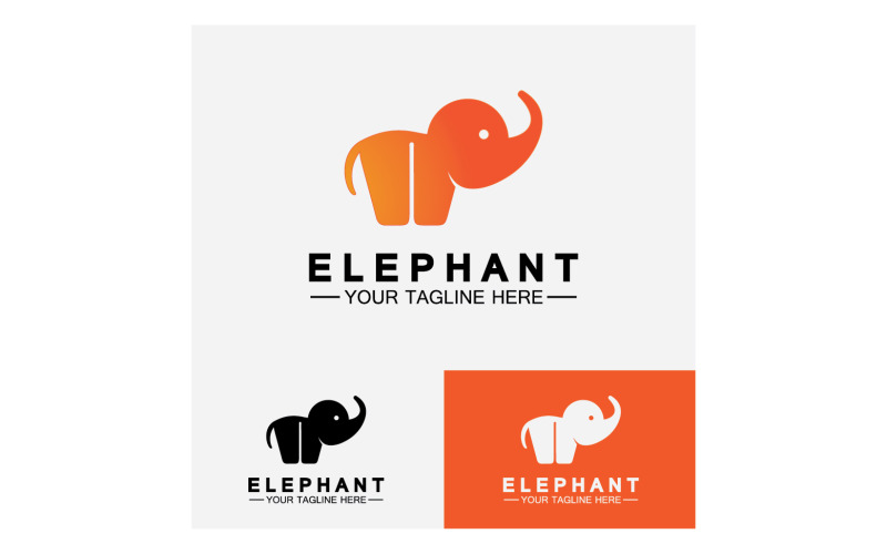 Elefantdjur logotyp vektor v27