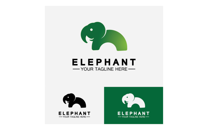 Elefantdjur logotyp vektor v28