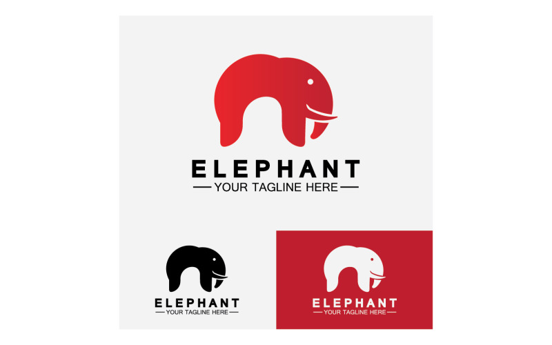 Elefantdjur logotyp vektor v29
