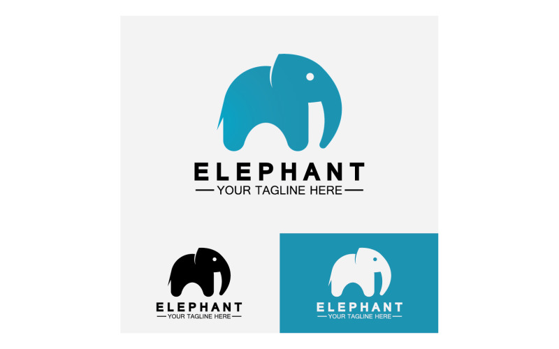Elefantdjur logotyp vektor v30