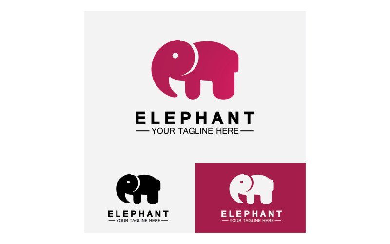 Elefantdjur logotyp vektor v32