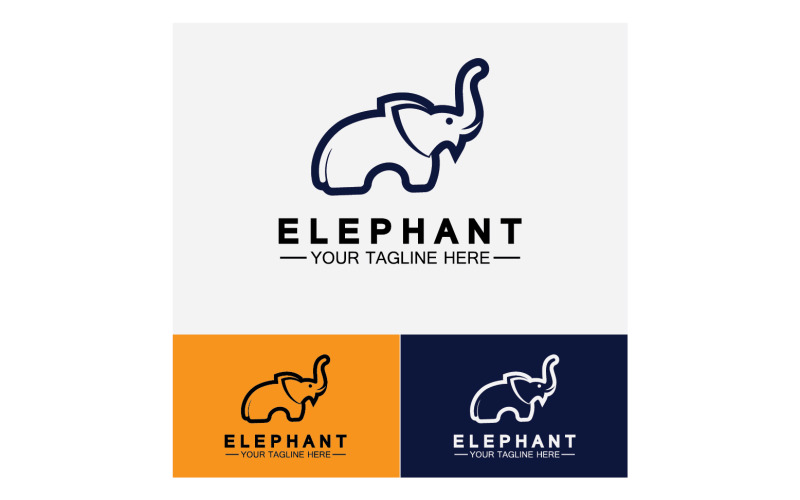 Elefantdjur logotyp vektor v33