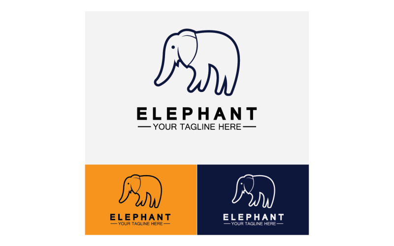 Elefantdjur logotyp vektor v34