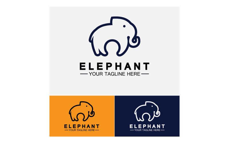 Elefantdjur logotyp vektor v35
