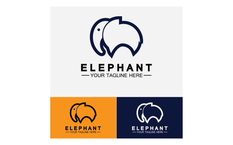 Elefantdjur logotyp vektor v38