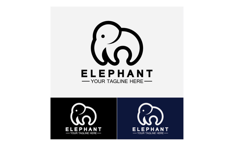 Elefantdjur logotyp vektor v42