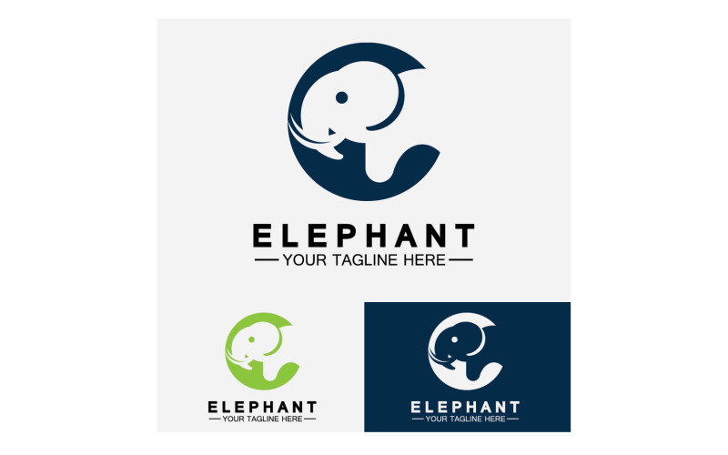 Elefantdjur logotyp vektor v5