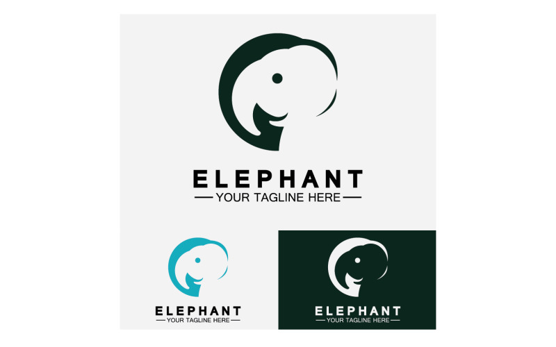 Elefantdjur logotyp vektor v7