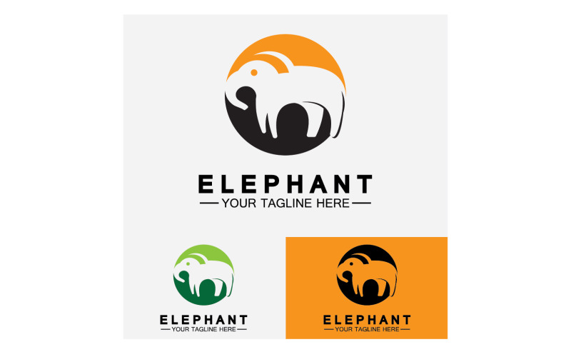 Elefantdjur logotyp vektor v8