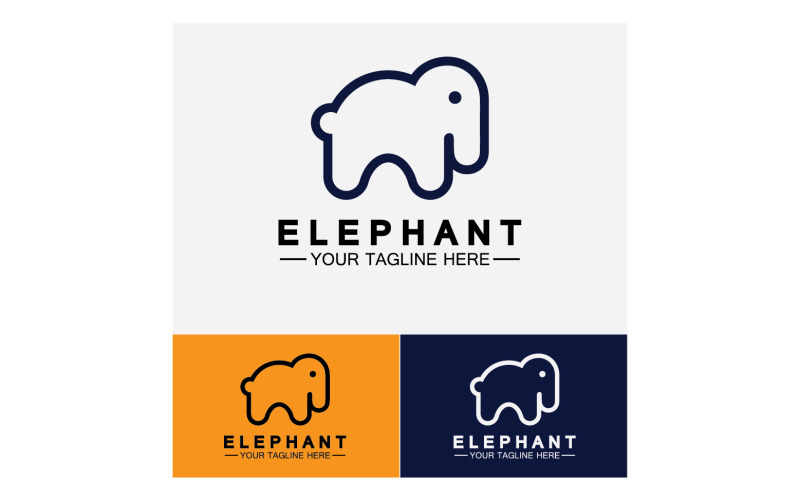 Elefanten-Tiere-Logo-Vektor v40