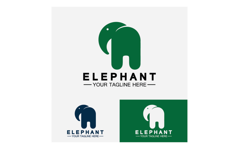 Vecteur de logo d'animaux d'éléphant v23
