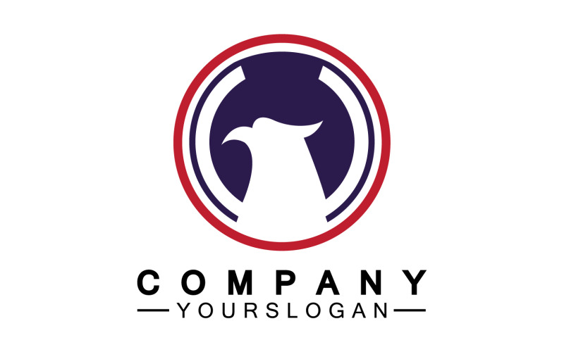 Vetor de logotipo de falcão de pássaro de cabeça de águia v10