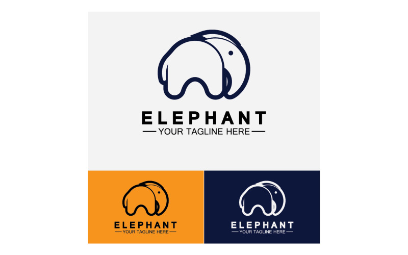 Elefantdjur logotyp vektor v36