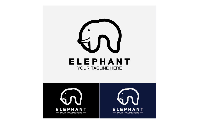 Elefantdjur logotyp vektor v43