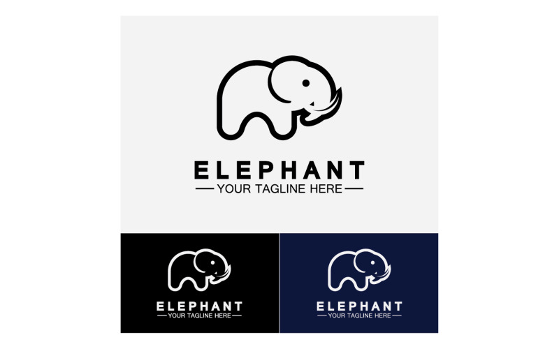Elefantdjur logotyp vektor v44